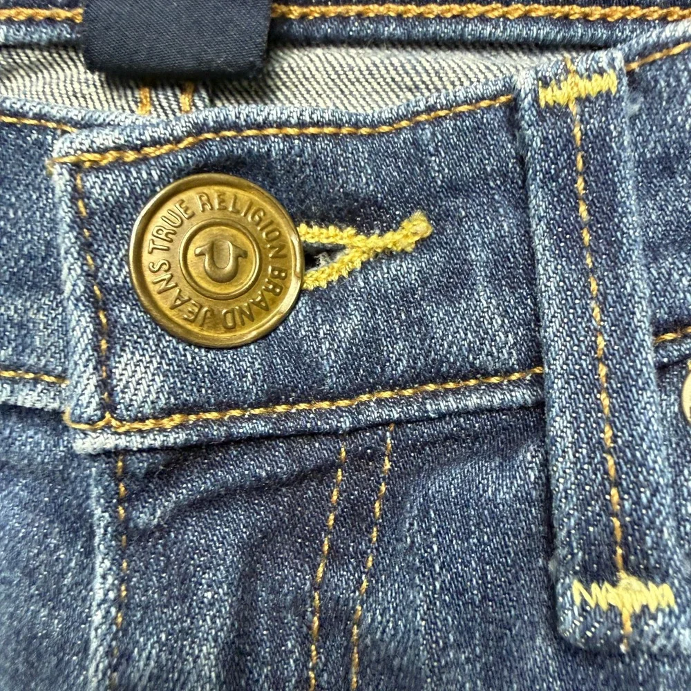 True Religion Cameron Slim Boyfriend Jeans Womens Medium Wash Denim Fits 28x27